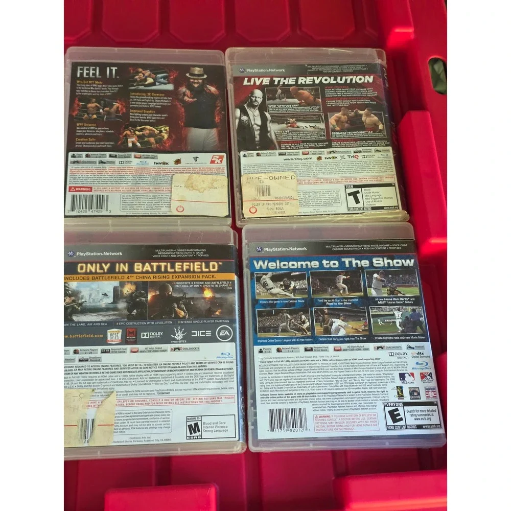 PS3 Game Lot WWE 2K15 WWE 13 Battlefield 4 MLB 10 The Show Sony PlayStation 3